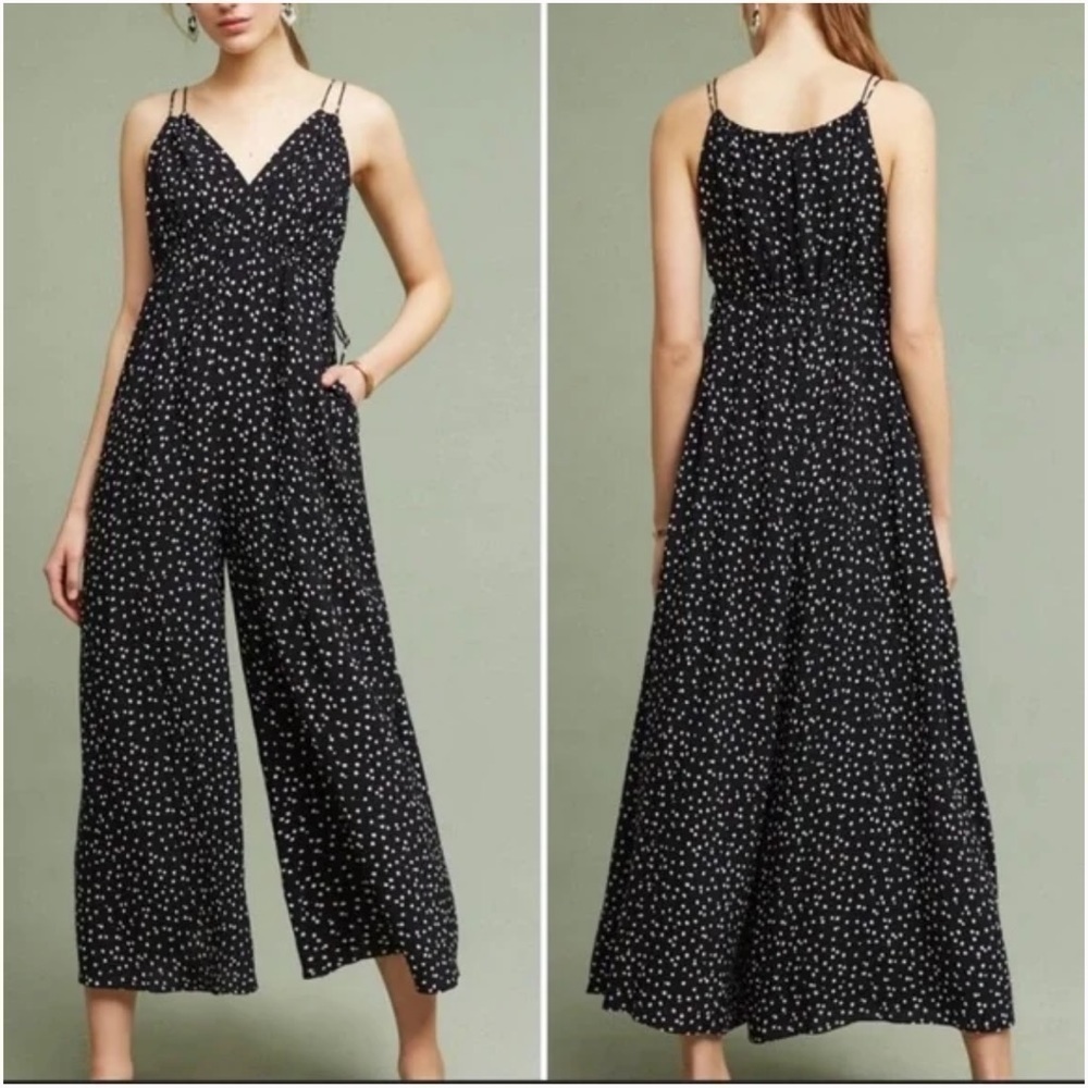 ANTHROPOLOGIE MAEVE Finley Polka Dot Wide Leg Jumpsuit